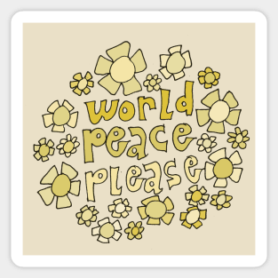 world peace please // retro art by surfy birdy Sticker